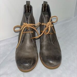 Sherry Top Siders Harlow Gray Wedge Ankle Boots Size 10